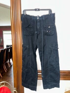 Black Free People Baggy Cargo Pants